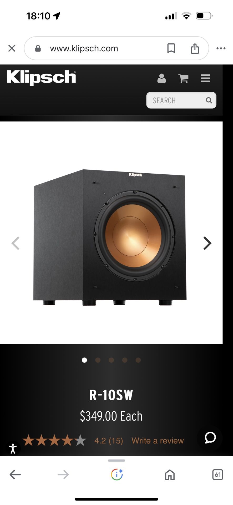 Klipsch Reference R-10SW subwoofer