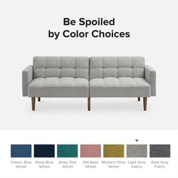 Light Gray Couch New In Box Tufted Folds Down Into A Bed 🛏️ 