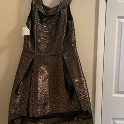 Black And Gold Sequins Dress