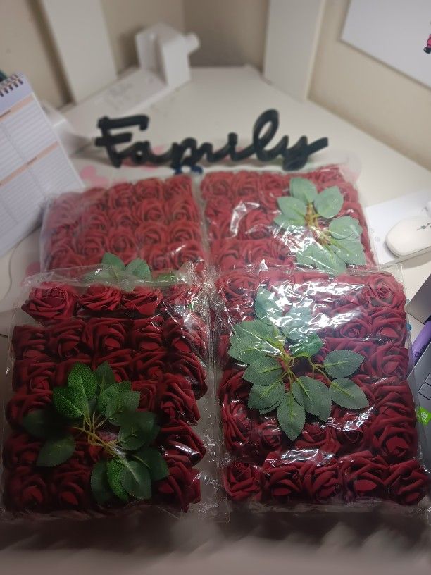 Fake Burgundy Roses