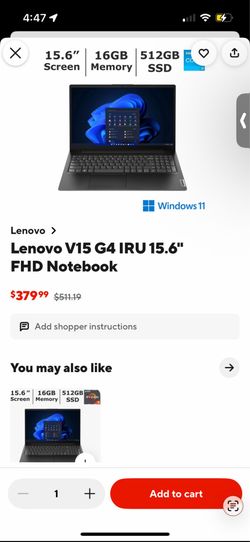 Lenovo v15 g4 iru 15.6