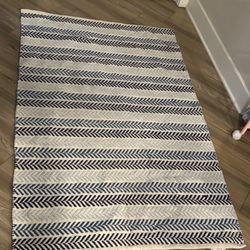 Blue And White Boho Rug