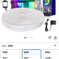 200ft Outdoor LED Stip Lights 