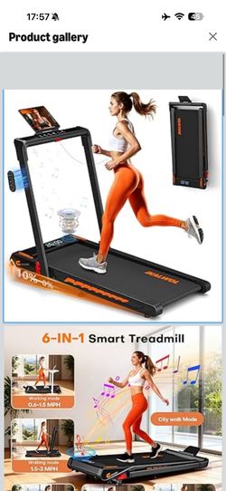 X-Large Treadmill with Speaker, 6-in-1 7.5MPH Foldable Treadmill for Home with App Compatible, Walking Pad with 10% Incline, LED Display, 3.0HP Brushl