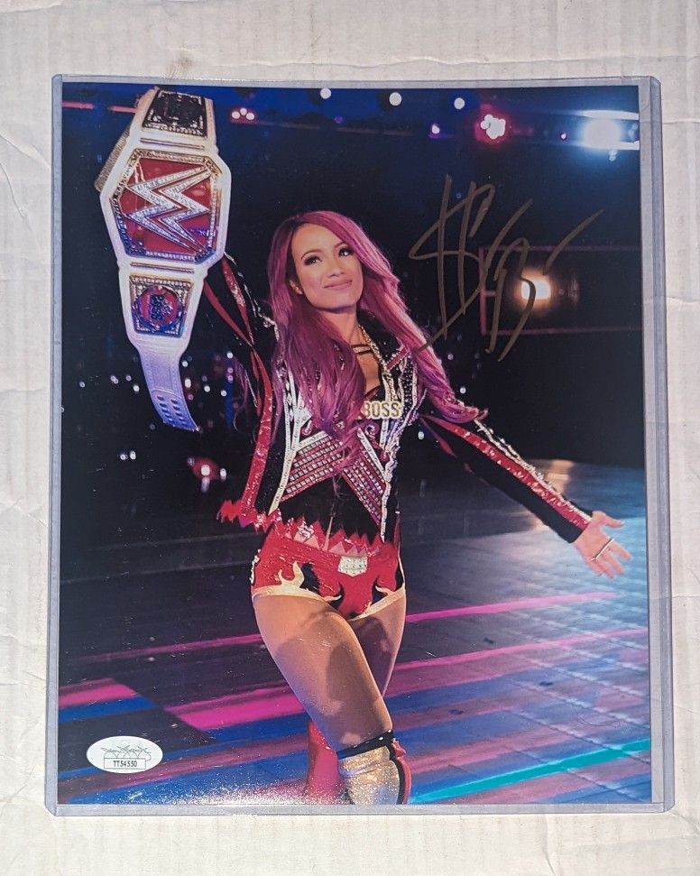 Sasha Banks signed 8x10 photo JSA COA WWE AEW