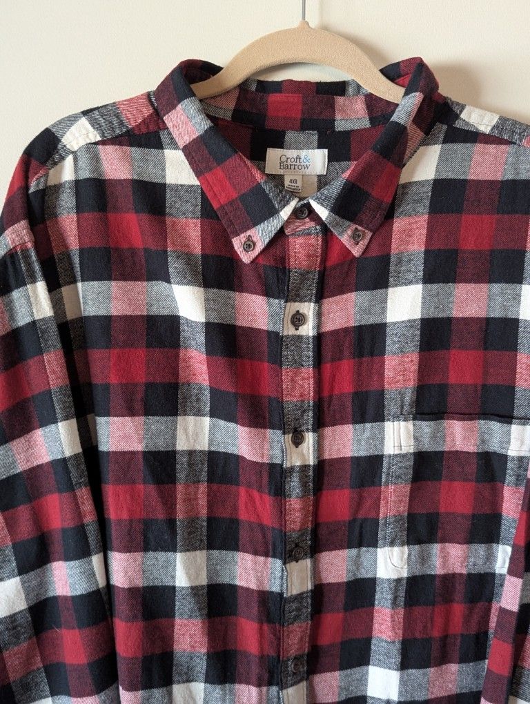 Croft And Barrow Men's Plaid Flannel Shirt - 4XB