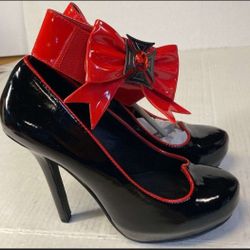 Leg Avenue Black And Red Pumps