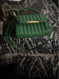 Green quilted faux leather No brand