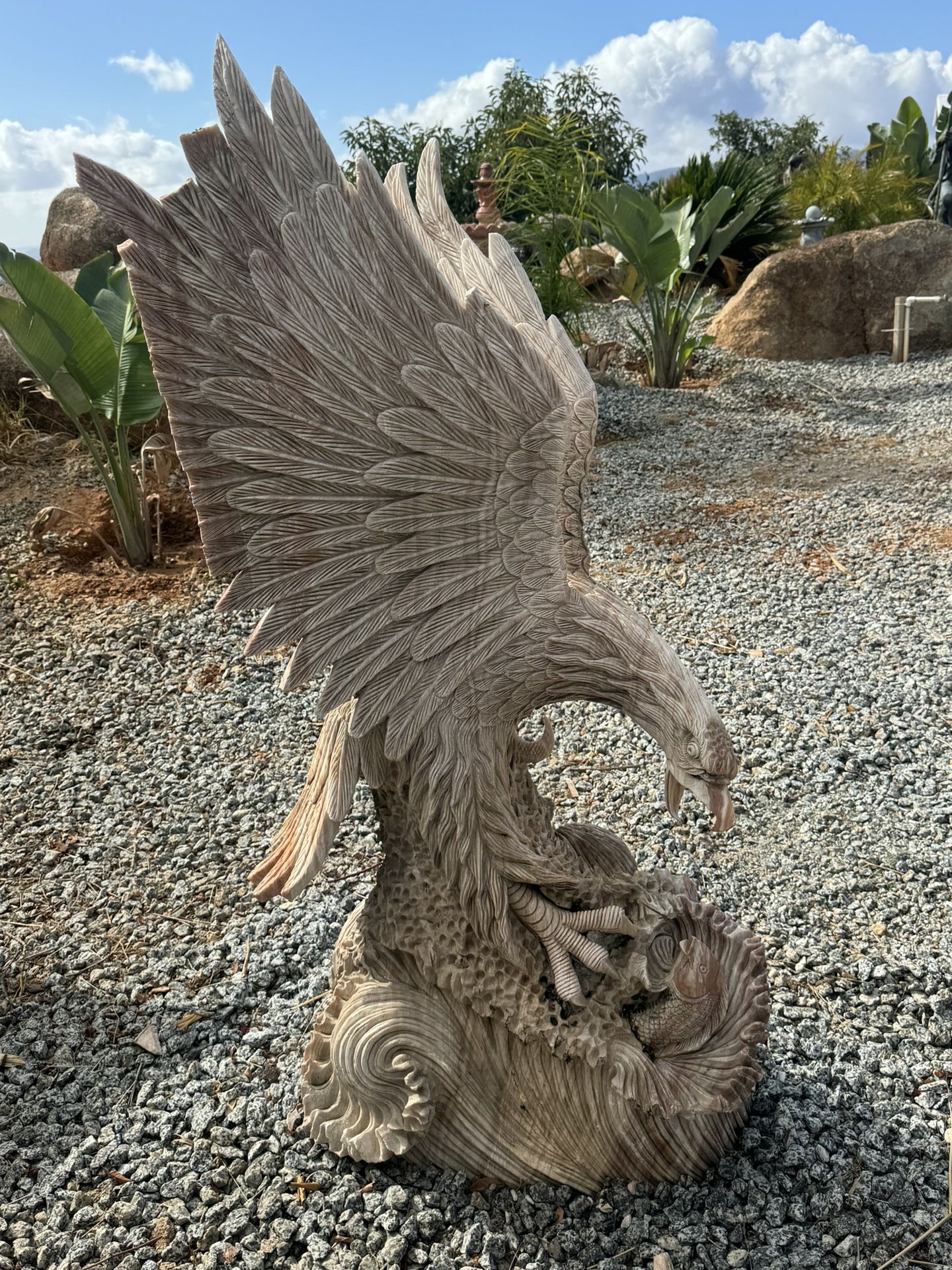 Marble Eagle Sculpture