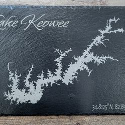 Lake Keowee Black Slate Serving Board/ Cutting Board,  NEW