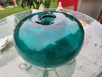Vintage Ikea Glass Green Vase Stockholm Globe 13x7