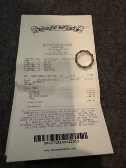 Chrome Hearts Cross Tail Ring
