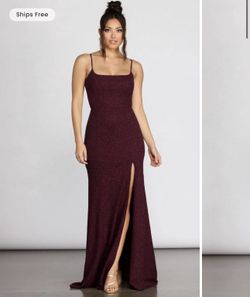 Burgundy Glitter Dress