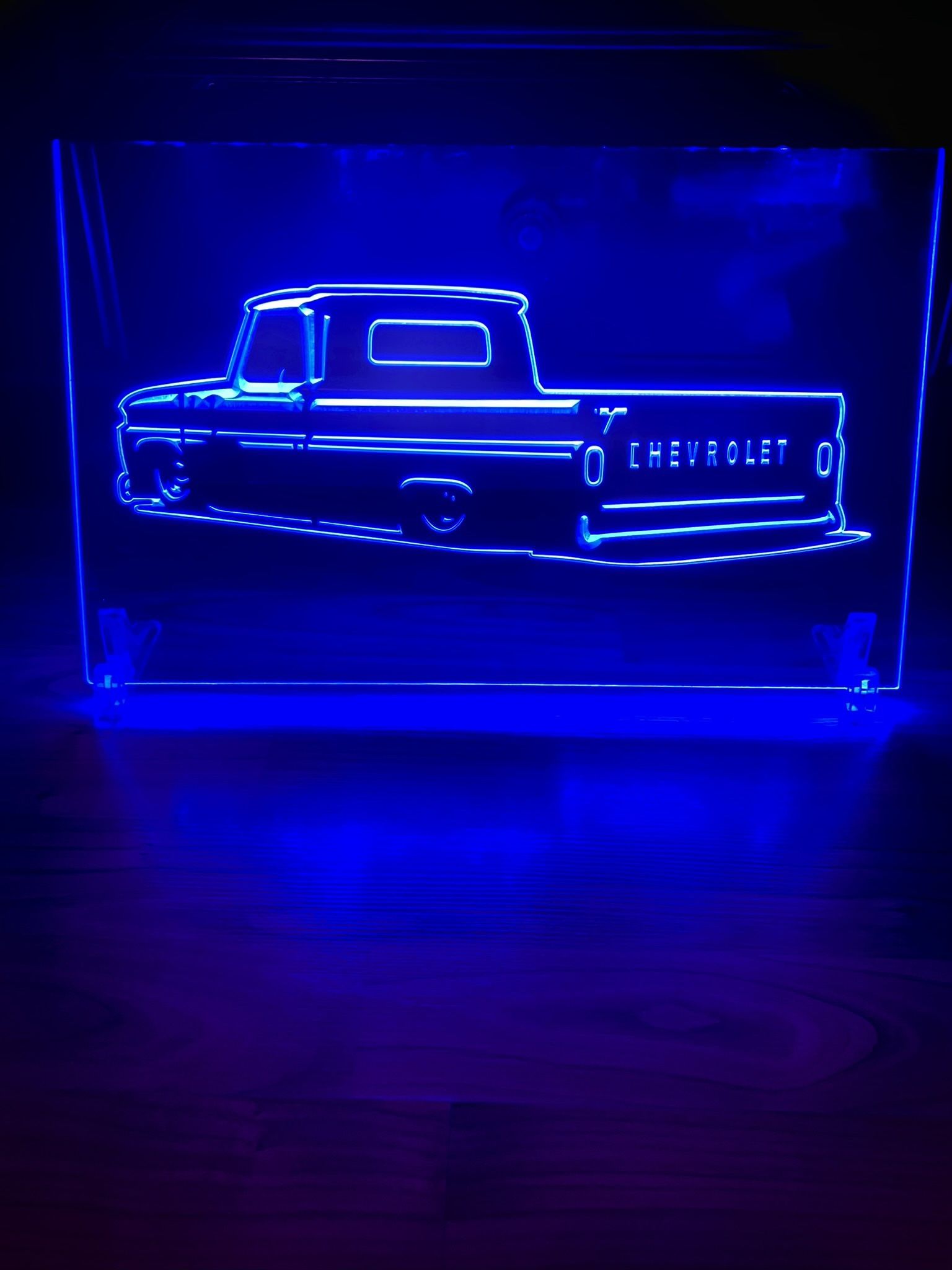 CHEVROLET LOW TRUCK LED NEON BLUE LIGHT SIGN 8x12