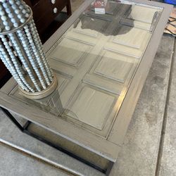 Door Coffee Table With Glass Top