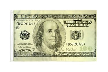 100 Dollars Flag 2x3 Feet