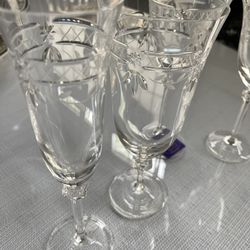 Royal Doulton Finish Crystal Glasses Set Of 12 Soda/water Etc
