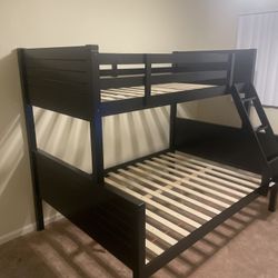 Twin/full bunk bed. Available in espresso & white. Assembly required. Assembly not included. Tax included. Free local delivery. $350 bunk bed only. $5