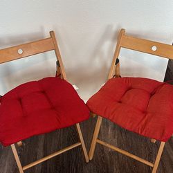 Foldable Wooden Chairs + Detachable Cushions