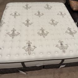 Stearns & Foster King sized mattress with box springs