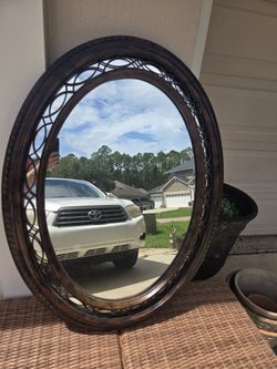 Beautiful Large Oval Bronze Mirror New With Tag