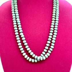 Double Strand Of Turquoise Beads