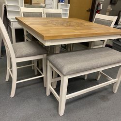 Dining Table 4 Chairs and Bench 
