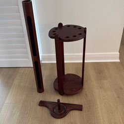 Pool cue stand and ball tube