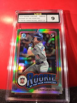 Pete Crow-Armstrong 2024 Bowman Chrome Rookie Of The Year Favorites UCG MINT 9.