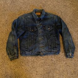 HOT VINTAGE 70s LEVI'S 70506 FLANNEL BLANKET LINED Denim JACKET Jeans 