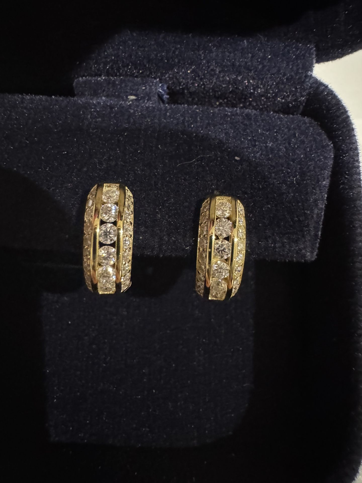 Gold Plated Earrings With moissanite Huggies Small