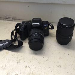 Pentax Camera With Two Lenses