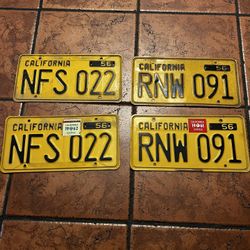 Classic California License Plates 
