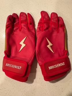 Bruce Bolt Red Batting Gloves