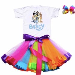 Bluey Shirt And Tutu 5T Party Set.