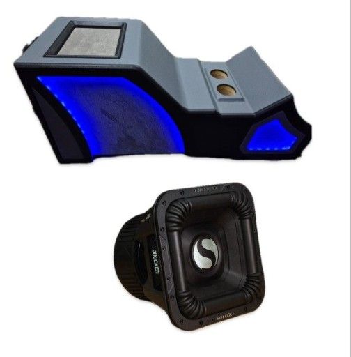 CHEVY GMC TRUCKS CUSTOM PORTED BOX RGB LIGHTS WITH POWERFUL KICKER SOLO X 10" SUB