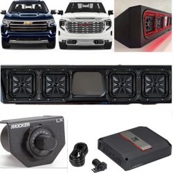 New Full Bass Package Kicker L7s 8” Custom Box Installed Fit Chevy Silverado GMC Sierra 2019-2026