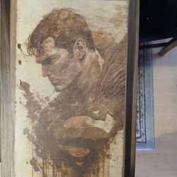 Double Sided  Superman Engraved Picture 