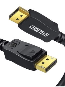 8K DisplayPort Cable CHOETECH Displayport to Displayport Cable 6.6ft with 8K@60Hz Resolution 165Hz Refresh Rate HDR Support DSC 1.2 Compatible PC,