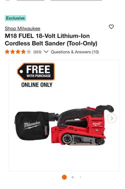 Shop Milwaukee M18 FUEL 18-Volt Lithium-Ion Cordless Belt Sander (Tool-Only)