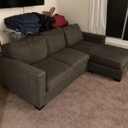 Gray Modern Reversible Sectional Sofa