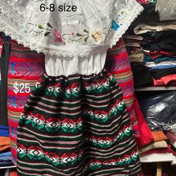 Vestido Mexicano Bordado Artesanal Size