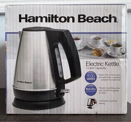 Hamilton Beach 1 Liter Electric Kettle Tea Water Stainless Steel Sealed New