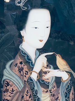 Asian Art - Geisha with Bird