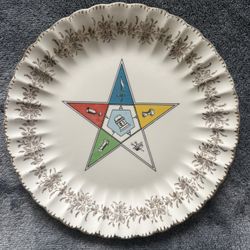 Vintage Crooksville China Decorative Plate – 12” OES (Order of the Eastern Star) – USA – Antique Pre-1959 – Rar