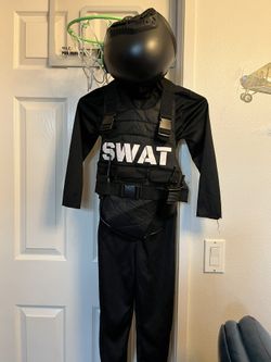 Halloween Swat Police Boys Kids Costume Size 6-8