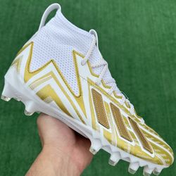 ADIDAS FREAK 23 MID “WHITE / GOLD” FOOTBALL CLEATS (Size 10, Men’s)