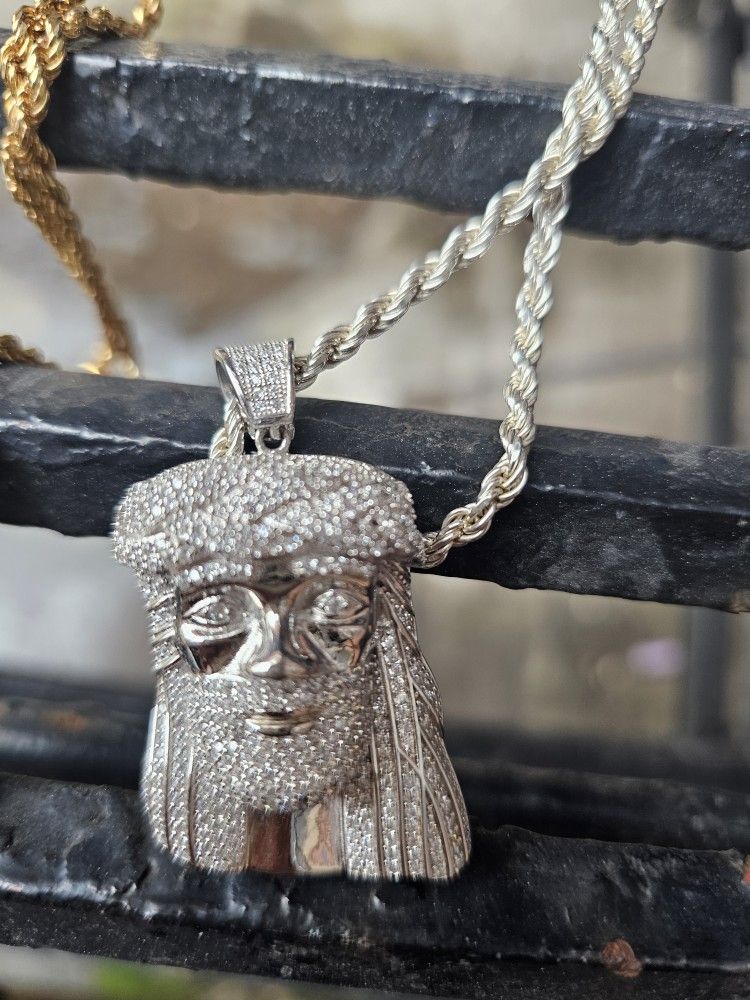 Sterling Silver 9.25 And Gold Plated Rope Chains