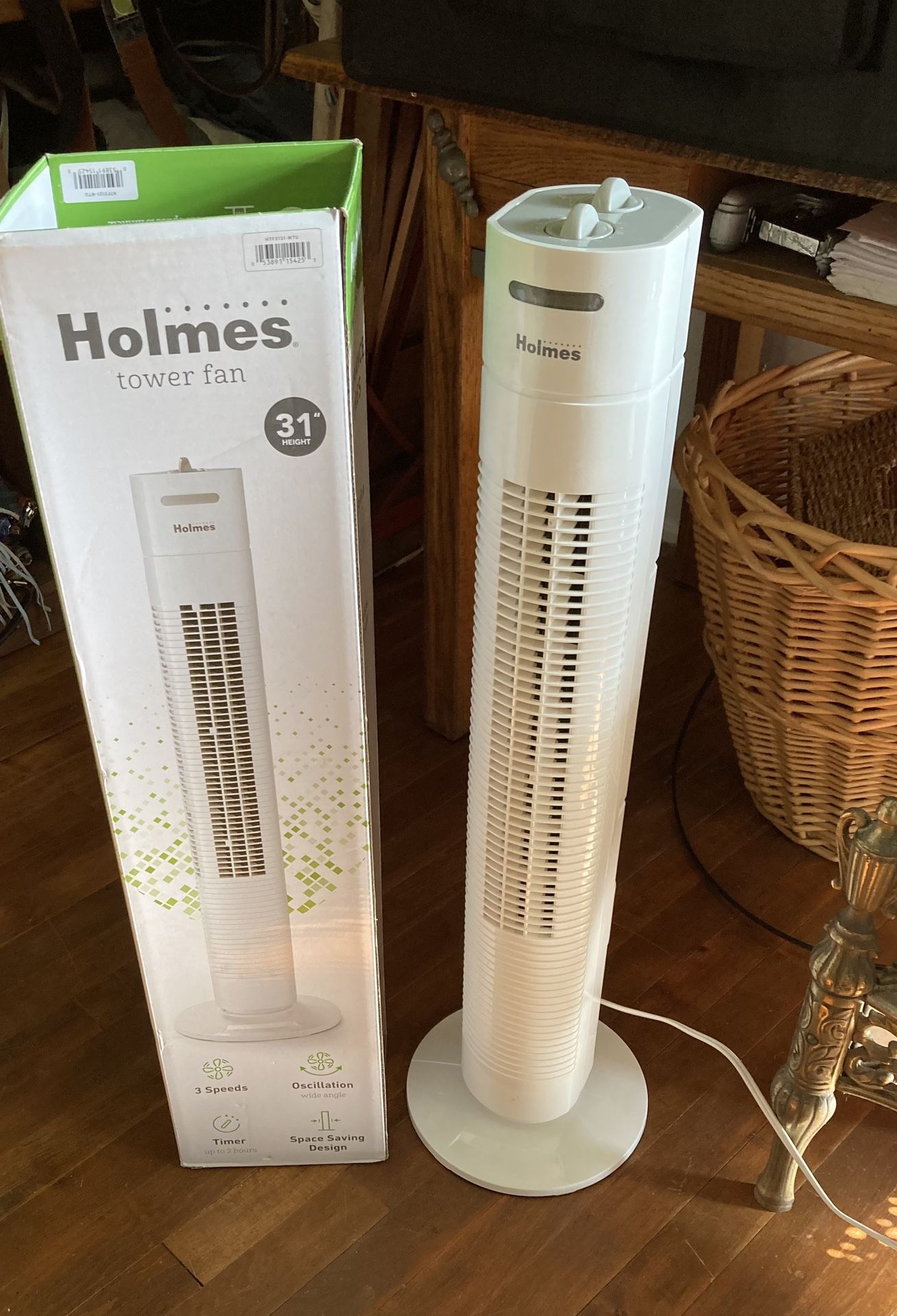 Holmes Tower Fan 31” White