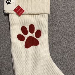 Dog Christmas Stocking/ Ivory